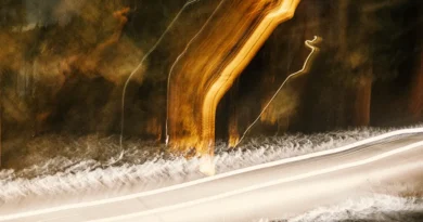 Abstract Image of a snowing night in big bear mountain.